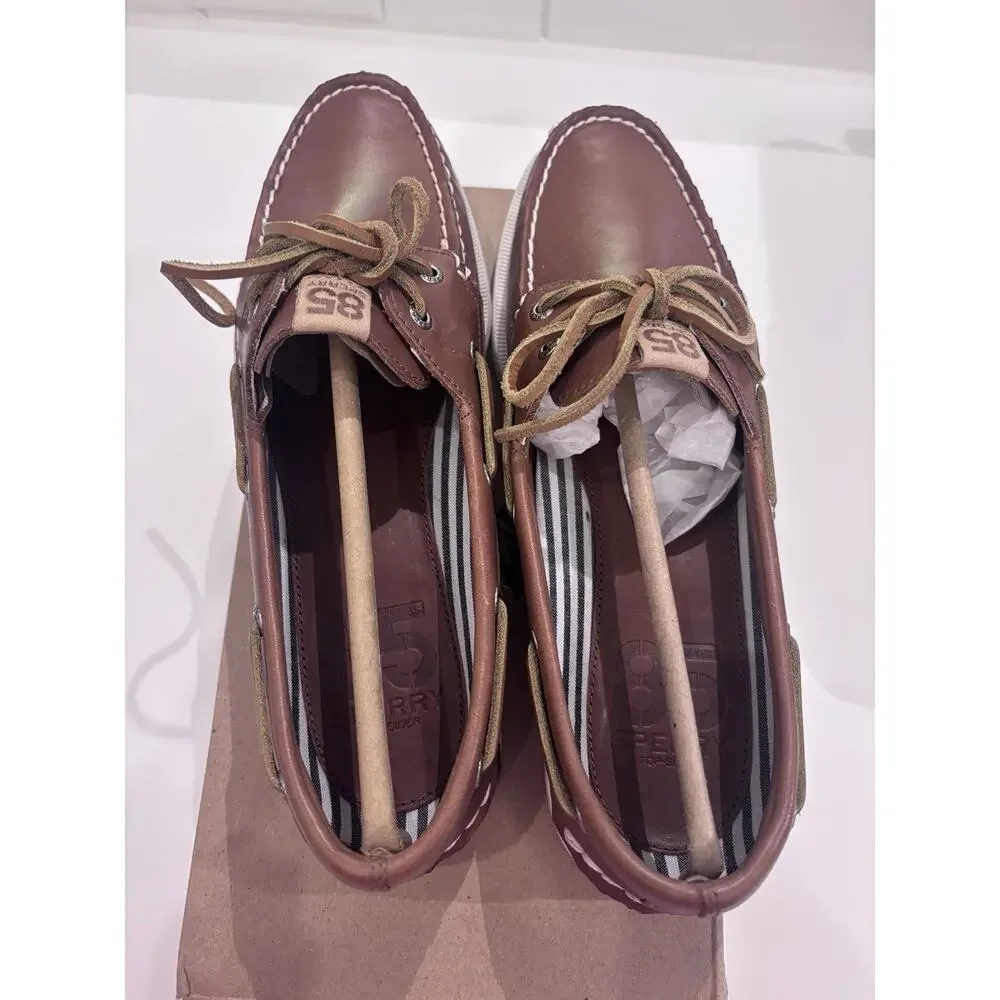 New Sperry Womens Authentic Original 2 Eye Lace Boat Shoe Loafer Tan Sz 8.5 85th